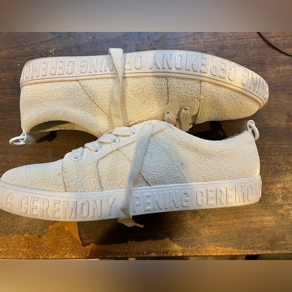 OPENING CEREMONY low-top sneakers : beaded canvas, very unique